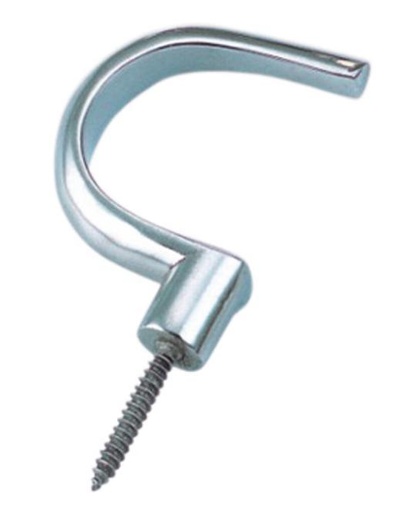 [814080226] CROCHET PORTE-VÊTEMENTS AVEC FILETAGE BOIS - INOX A2