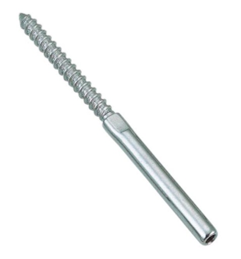 TERMINAISON AVEC FILETAGE BOIS À DROITE - INOX A4