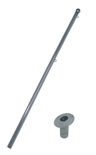 [8141334]  FLAG POLE WITH SOCKET 15°, SUNKED - STAINLESS STEEL A2
