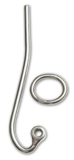  SLIP HOOK WITH RING - STAINLESS STEEL A4