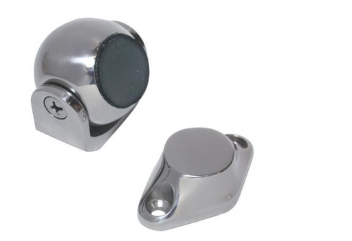 [814599434 34]  SUPORTE MAGNÉTICO GIRATÓRIO PARA PORTA, COM PLACA DE MONTAGEM - AÇO INOXIDÁVEL A4