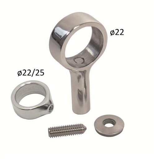  SUPPORTO PER TUBO PER BINARIO PARASPRUZZI - ACCIAIO INOX A4