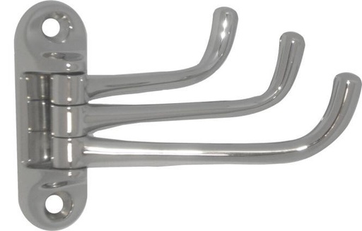 [814664475]  FOLDABLE TRIPLE COAT HOOK - STAINLESS STEEL A4