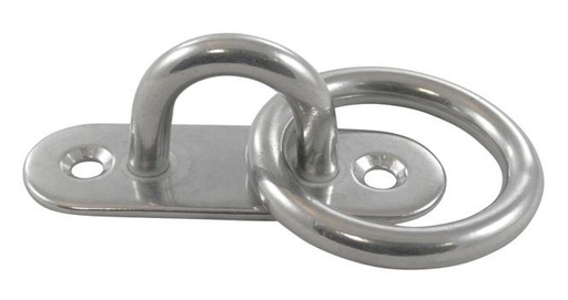  ALÇA OVAL COM ANEL - AÇO INOXIDÁVEL A2