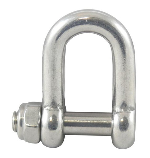MANILLE DROITE AVEC AXE HC ET ÉCROU DE SÉCURITÉ - INOX A4