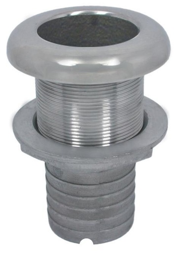 PASSE-COQUE AVEC RACCORD DE TUYAU, LONGUE - INOX A4