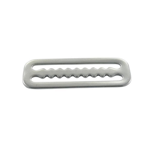 [814955460 23] PASSANT DOUBLE POUR SANGLE AVEC AXE DENTÉ - INOX A4