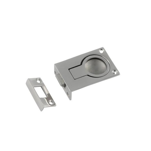 [815003457 40]  SQUARE LIFTING HANDLE WITH STRIKE PLATE - STAINLESS STEEL A4