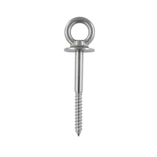 PITON À ŒIL AVEC COLLIER, FILETAGE BOIS, MT-SÉRIES - INOX A4