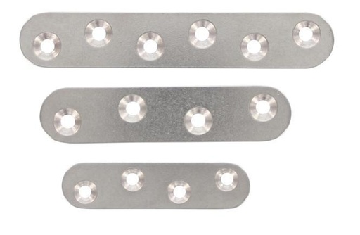  FLAT CORNER BRACE, STRAIGHT, BARE SURFACE - STAINLESS STEEL A4