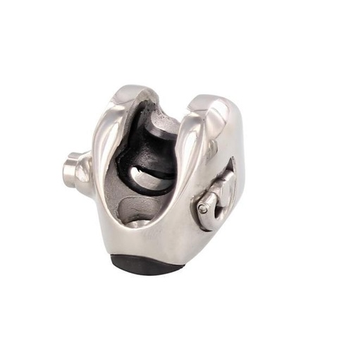  CERNIERA PER PONTE CON ANELLO A D, BASE PIATTA - ACCIAIO INOX A4/PLASTICA