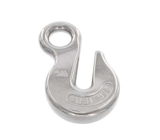  GANCIO DI PRESA A FORCELLA CON OCCHIELLO - ACCIAIO INOX A4