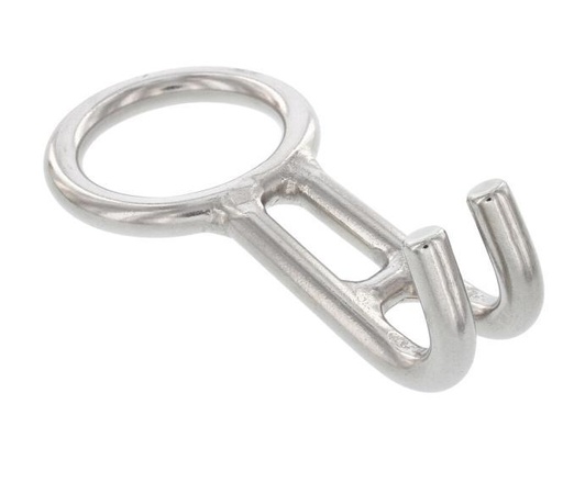  KETTENKRALLE KURZ MIT GROSSEM RING - EDELSTAHL A4