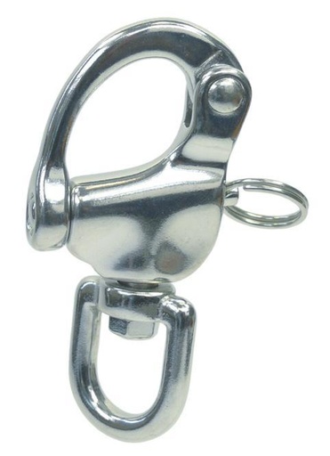 MOUSQUETON DE DRISSE AVEC ÉMERILLON À ŒIL - INOX A4