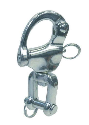 MOUSQUETON DE DRISSE AVEC ÉMERILLON À CHAPE - INOX A4