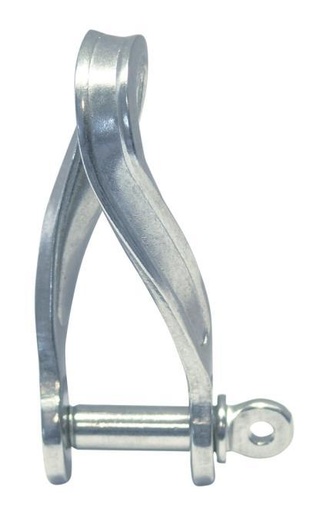  GRILLETE PLANO, TORCIDO 90° - ACERO INOXIDABLE A4