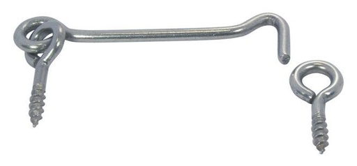  GATE HOOK WITH SCREW EYES - STAINLESS STEEL A4