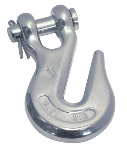 CROC DE PALAN POUR CHAÎNE AVEC CHAPE - INOX A4
