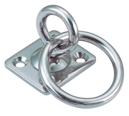  AUGPLATTE ECKIG MIT WIRBEL UND RING - EDELSTAHL A4