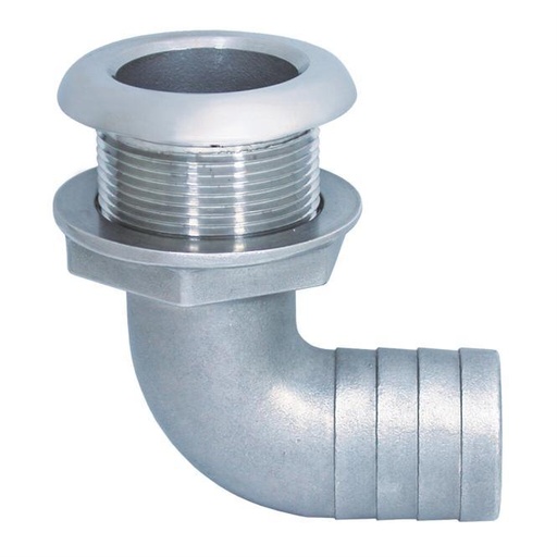 PASSE-COQUE AVEC RACCORD DE TUYAU, 90° - INOX A4
