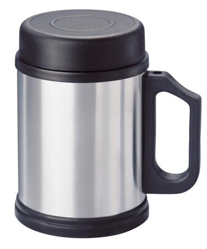 [89372035]  VACUUM MUG WITH LID, BRUSHED - 15-1/PLASTIC