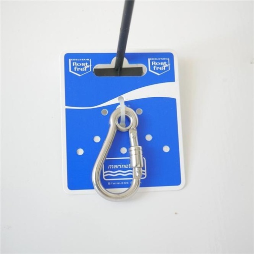  SPRING HOOK WITH SELF-LOCK SLEEVE AND EYELET - STAINLESS STEEL A4