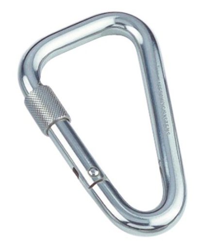 [8953411 120] MOUSQUETON ASYMÉTRIQUE AVEC ÉCROU DE SÉCURITÉ - INOX A4