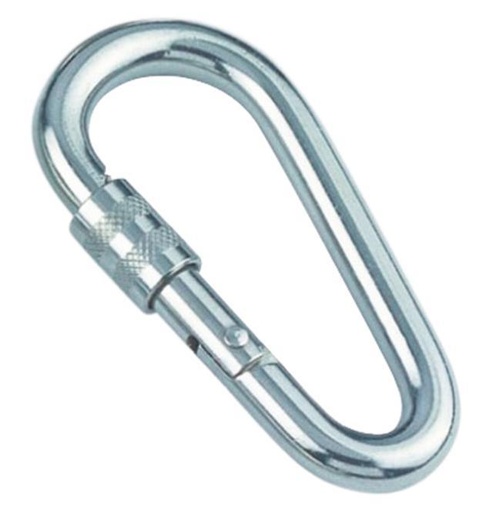  SPRING HOOK WITH SCREW SLEEVE, PEAR SHAPED - STAINLESS STEEL A4