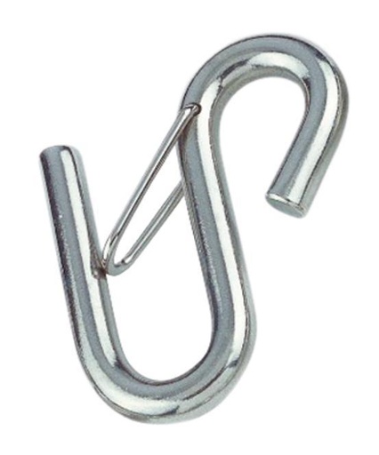  S-HOOK WITH SAFETY LATCH - STAINLESS STEEL A4