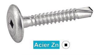 [33372] TORNILLOS AUTOTALADRANTES CABEZA CILINDRICA LARGA CON MUESCAS HUECO CUADRADO - Acero zincado