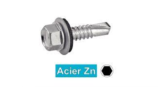 [DIN 7504 K] VIS AUTOPERCEUSES TETE HEXAGONALE AVEC RONDELLE Ø 16 - ACIER ZN (SIMILAR ISO 15480)
