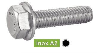 PARAFUSOS METÁLICOS DE CABEÇA SEXTAVADA COM FLANGE DENTADA - AÇO INOXIDÁVEL A2