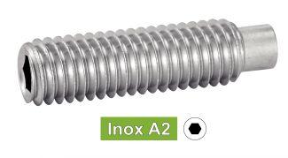 [ISO 4028] HEXAGON SOCKET SET SCREWS DOG POINT - Stainless steel a2 (similar DIN 915, NFE27-182, UNI 5925)