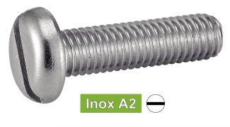 [DIN 85] PARAFUSO DE MÁQUINA COM CABEÇA CILÍNDRICA GRANDE E FENDA - AÇO INOXIDÁVEL A2 (similar ISO 1580, NFE25-128, UNI 6108)