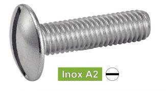 VIS A METAUX TETE RONDE LARGE -POELIER- FENDUE - INOX A2
