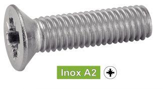 [DIN 965] VIS A METAUX TETE FRAISEE POZIDRIVE - INOX A2 (SIMILAR ISO7046, NFE25-119, UNI 7688)