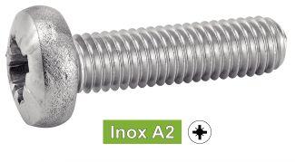 [DIN 7985] TORNILLOS CABEZA CILÍNDRICA ABOMBADA POZIDRIVE - Acero inoxidable a2 (similar ISO 7045, NFE25-121, UNI 7687)