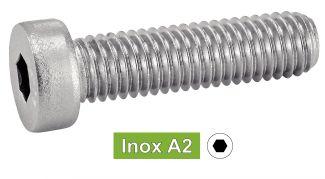 [DIN 7984] PARAFUSO METÁLICO DE CABEÇA CILÍNDRICA REDUZIDA COM HEXÁGONO - AÇO INOXIDÁVEL A2 (UNI 9327)