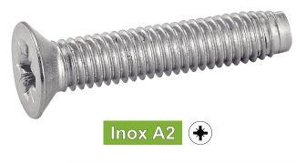 [DIN 7500 M] VIS AUTOTARAUDEUSES TETE FRAISEE POZIDRIVE - INOX A2