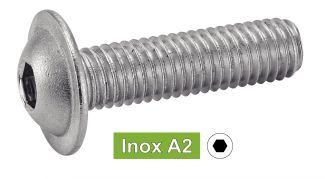 VIS A METAUX TETE BOMBEE SIX PANS CREUX A EMBASE - INOX A2