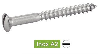 [DIN 95] PARAFUSO DE MADEIRA COM CABEÇA EMBREADA E FENDIDA - AÇO INOXIDÁVEL A2 (NFE25-605, UNI 703)