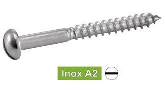 [DIN 96] VIS A BOIS TETE RONDE FENDUE - INOX A2 (NFE25-606, UNI 701)