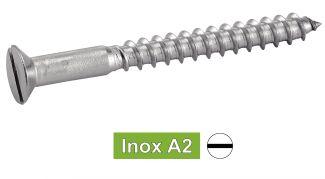 [DIN 97] PARAFUSO DE MADEIRA COM CABEÇA EMBREADA E FENDIDA - AÇO INOXIDÁVEL A2 (NFE25-604, UNI 702)