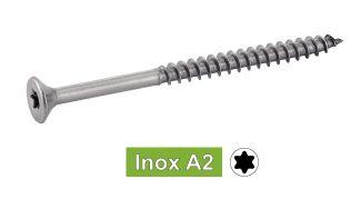 TORNILLOS PARA AGLOMERADO CABEZA AVELLANADA SEIS LOBULADOS ROSCA PARCIAL - Acero inoxidable a2