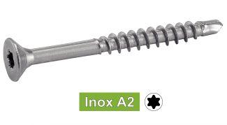 VIS AUTOPERCEUSES POUR BOIS AGGLOMERE TETE FRAISEE SIX LOBES - INOX A2