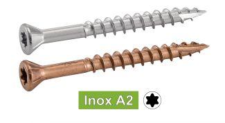 TORNILLOS PARA TERRAZAS CABEZA AVELLANADA BAJA SEIS LOBULADOS - Acero inoxidable a2