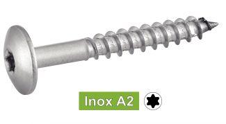 VIS DE FACADE TETE CYLINDRIQUE EXTRA LARGE SIX LOBES - INOX A2