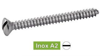 [DIN 7973] VIS A TOLE TETE FRAISEE BOMBEE FENDUE - INOX A2 (SIMILAR ISO 1483, NFE25-661, UNI 6953)