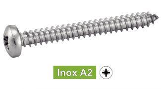 [DIN 7981] VIS A TOLE TETE CYLINDRIQUE LARGE POZIDRIVE - INOX A2 (SIMILAR ISO 7049, NFE25-658, UNI 6954)