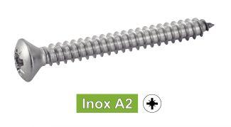 [DIN 7983] VIS A TOLE TETE FRAISEE BOMBEE POZIDRIVE - INOX A2 (SIMILAR ISO 7051, NFE25-657, UNI 6956)